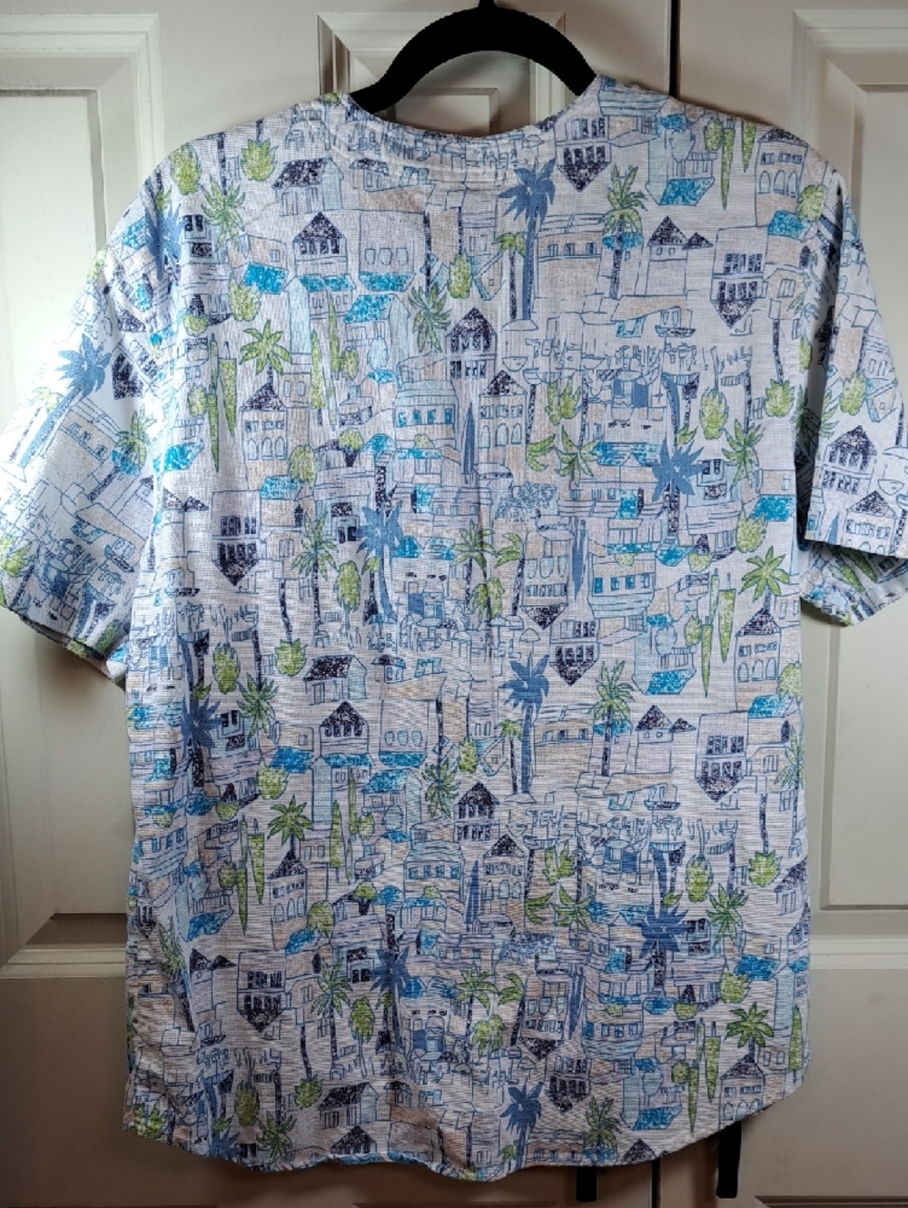 Cabin Creek Blue & Green Printed Button-Down Shirt - Picture 6 of 7